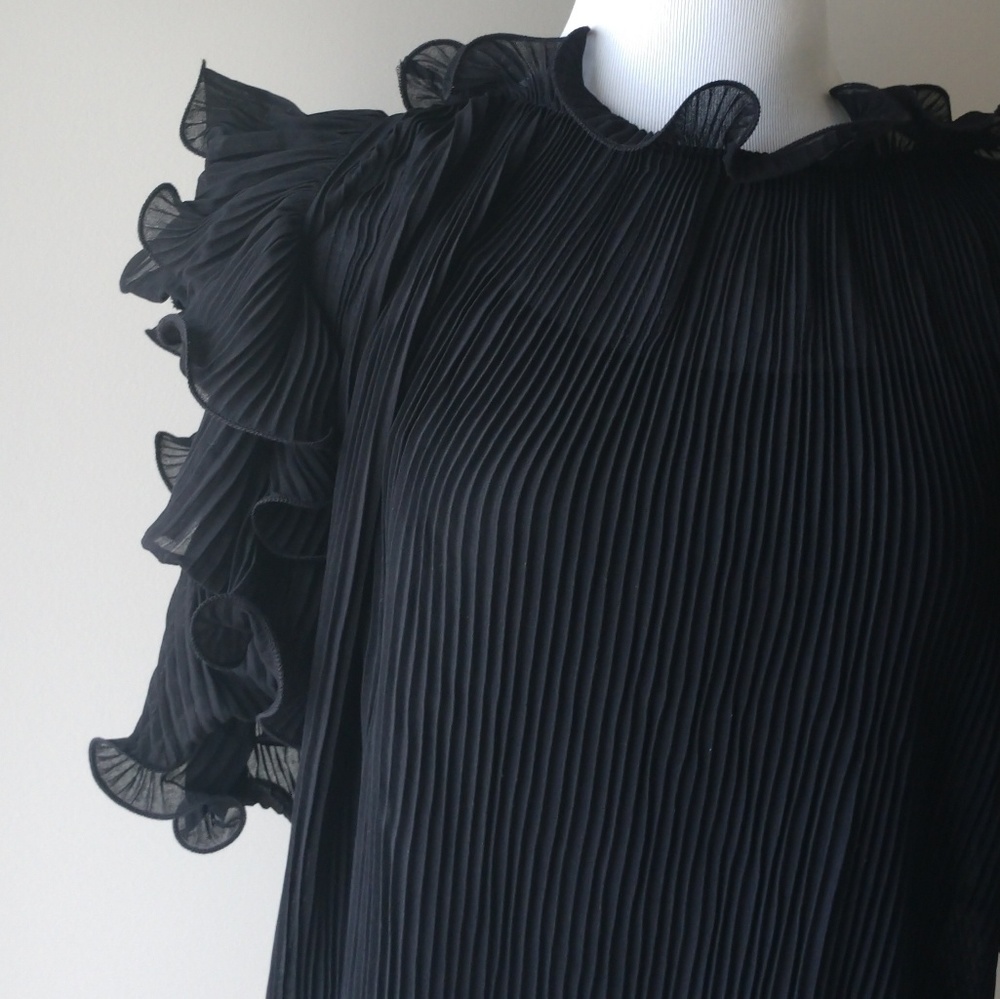 Black Ruffle Top - Picture 2 of 9